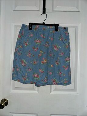 Vintage Classic Elements Denim Floral Skort Size 14